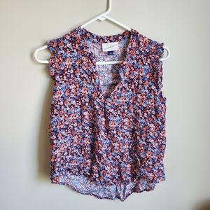 Universal Thread Ruffle Sleeve Floral Tank Top